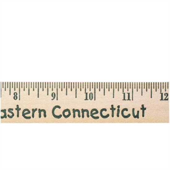 Picture of 12" Natural Finish Flat Wood Rulers - Englis Scale